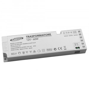Vetrineinrete® Alimentatore trasformatore slim da 230v a 12v 60 watt per strip led sensori luci 6 uscite 3 ingressi