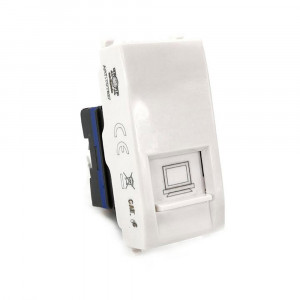 Vetrineinrete® Presa di rete lan compatibile con matix connettore modulo rj45 8 pin utp cat 5e 1p bianco