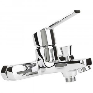 Vetrineinrete® Miscelatore per vasca da parete con deviatore rubinetto bagno moderno in ottone cromato lucido