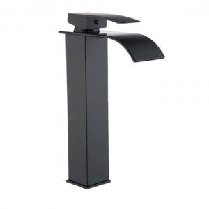 Vetrineinrete® Rubinetto da bagno a cascata a canna alta per lavabo bidet miscelatore moderno per lavandino nero