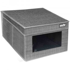 Vetrineinrete® Scatola portadocumenti di archiviazione da ufficio organizer per archivio documenti contenitore box  25x35x16cm Grigio