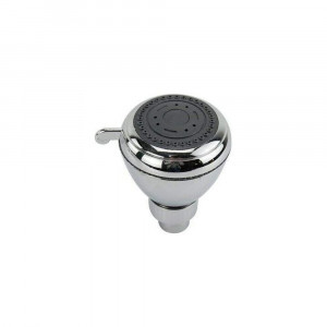 Vetrineinrete® Soffione per doccia tondo 7.5 cm multigetto con regolatore getto cromato lucido staffa inclusa 
