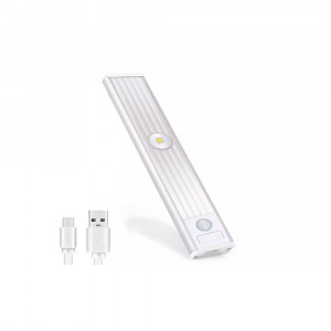 Vetrineinrete® Sottopensile ultra slim a led cob 20  cm plafoniera magnetica ricaricabile usb con sensore di movimento 