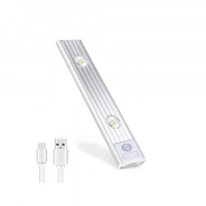 Vetrineinrete® Sottopensile ultra slim a led cob 30 cm plafoniera magnetica ricaricabile usb con sensore di movimento 