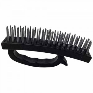 Vetrineinrete® Spazzola con fili in metallo per ruggine calcare sverniciare con impugnatura ergonomica 17x8 cm 