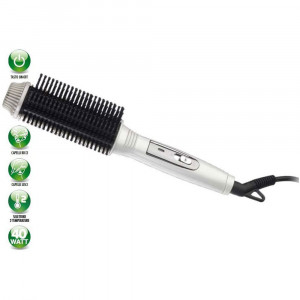 Vetrineinrete® Spazzola professionale due funzioni per capelli lisci o ricci 40 watt di potenza con cavo a snodo a 360° pronta all’uso in un minuto