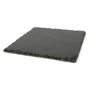 Vetrineinrete® Vassoio da Portata Quadrato in Ardesia Piatto per servire Finger Food Sushi Formaggi Vassoio aperitivo Buffet Cucina Bar Ristorante 20x20cm 