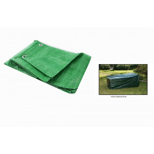 Vetrineinrete® Telo protettivo occhiellato in pvc verde sedie a sdraio impermeabile 202x67x74 cm