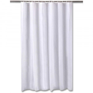 Vetrineinrete® Tenda da Doccia Impermeabile Tessuto Eva Bianca 12 Ganci in plastica preforata  180 x 200 cm arredo Bagno Arredamento