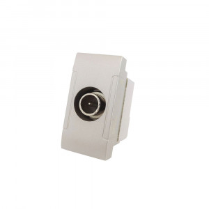 Vetrineinrete® Presa tv passante compatibile con vimar plana connettore maschio prese da incasso per moduli  silver