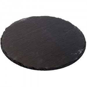 Vetrineinrete® Vassoio da Portata Tondo in Ardesia 20 cm Piatto per servire Finger Food Sushi Formaggi Vassoio aperitivo Buffet Cucina Bar Ristorante 