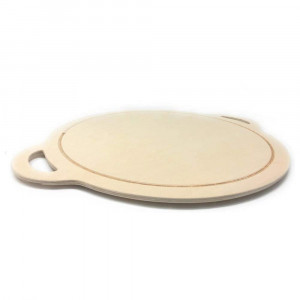 Vetrineinrete® Vassoio in Legno con Manici e Piedini Antiscivolo Tagliere con scanalatura raccogli liquidi da Cucina 49x59cm