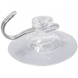 Vetrineinrete® Gancio a Ventosa 4 Pezzi appendino da Parete Trasparente per Asciugamani canovacci da Cucina Bagno 22 mm carico supportato 0,3 kg