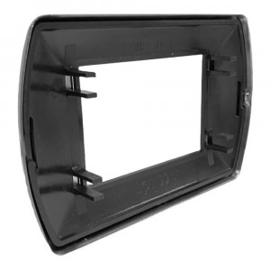 Vetrineinrete® Placchetta per interruttore in metallo a 4 posti argento opaco cassetta 504 compatibile con living international supporto cover 