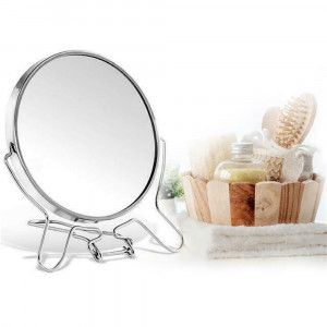 Vetrineinrete® Specchio cosmetico da trucco con zoom regolabile specchietto di ingrandimento portatile per barba girevole da tavolo ø 12 cm