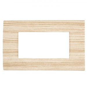 Vetrineinrete® Placchetta per interruttore a 4 posti legno chiaro cassetta 504 compatibile con bticino living light supporto cover 