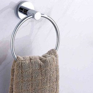 Vetrineinrete® Porta Asciugamani ad Anello da Muro in Acciaio Fissaggio con Viti o Senza Viti con Mastice Colla appendino Asciugamano arredo Bagno 