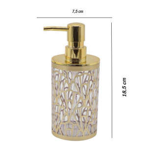 Vetrineinrete® Dispenser per sapone liquido accessorio bagno oro stile contemporaneo dosatore portasapone arredo bagni