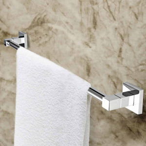 Vetrineinrete® Porta asciugamano moderno da muro in acciaio fissaggio con viti o senza viti porta asciugamani 62 cm arredo bagno