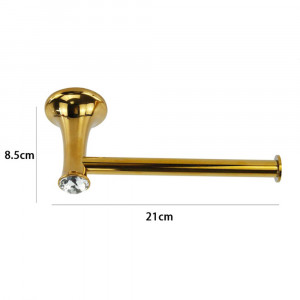Vetrineinrete® Porta rotolo carta igienica da Bagno da Muro in acciaio oro con punto luce cristallo in acrilico accessori bagno