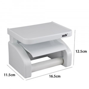 Vetrineinrete® Porta rotolo per carta igienica con ripiano da parete con ventosa portarotolo con mensola da muro accessorio da bagno 