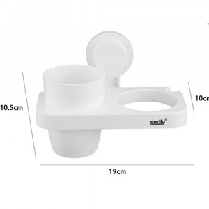 Vetrineinrete® Porta phon da bagno con ventosa da muro porta oggetti bicchiere per  spazzolini da parete 