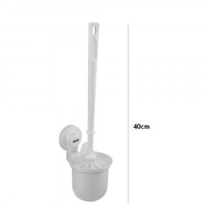 Vetrineinrete® Porta scopino da bagno con ventosa da muro portascopino da parete arredo bagno 
