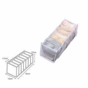 Vetrineinrete® Organizer per cassetti 7 scomparti per biancheria intima in tessuto box scatola salvaspazio per armadio 