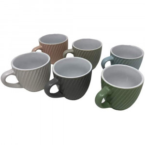 Vetrineinrete® Set 6 tazzine da caffè in ceramica tazza con manico per espresso tazze colazione