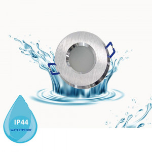 Vetrineinrete®  Porta faretto ad incasso impermeabile ip44 stagno luci per doccia bagno turco sauna supporto per faretti portafaretto tondo argento 