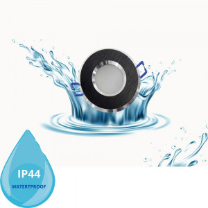 Vetrineinrete® Porta faretto ad incasso impermeabile ip44 stagno luci per doccia bagno turco sauna supporto per faretti portafaretto tondo nero 