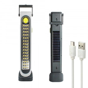 Vetrineinrete® Torcia di emergenza ricaricabile con carica solare lampada pannello solare caricabatteria usb bianca