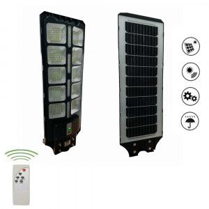 Vetrineinrete® Faro stradale con pannello solare 300 watt lampione con sensore crepuscolare IP65 6500k 
