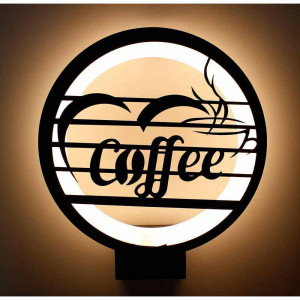 Vetrineinrete® Applique led da parete moderno tondo 12 watt luce con fantasie coffee lampada da soggiorno corridoio cameretta bar luce calda 3000k