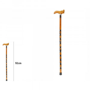 Vetrineinrete® Bastone in legno da passeggiata stile vintage stampella sostegno per anziani impugnatura ergonomica 91 cm