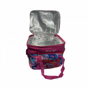 Vetrineinrete® Bauletto termico con manici e tracolla per mare campeggio doppio scomparto borsa frigo porta pranzo bevande termico Rosa
