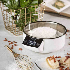 Vetrineinrete® Bilancia digitale da cucina per alimenti per liquidi con display per gr kg lb ml OZ da 1gr a 5kg ciotola i acciaio removibile 
