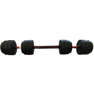 Vetrineinrete® Bilanciere con dischi manubrio regolabile 30 kg allenamento fitness sport bodybuilding 
