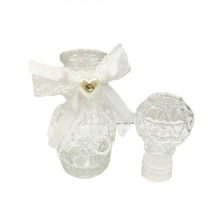 Vetrineinrete® Set 12 bottigline decorate in vetro per liquori Whisky Cognac bomboniera segnaposto matrimonio 
