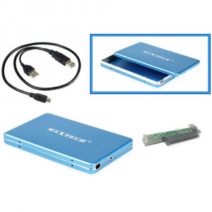 Vetrineinrete® Box Case Esterno per Hard Disk SATA 2,5" HDD SSD USB 2.0 Custodia Esterna alloggio Disco Rigido 