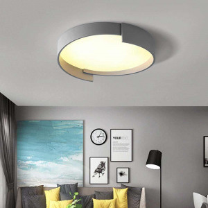 Vetrineinrete® Plafoniera a led grigio 46 watt lampada moderno da soffitto rotonda luce fredda 6500k calda 3000k naturale 4000k
