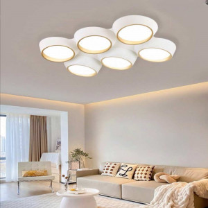 Vetrineinrete® Plafoniera a led 120 watt lampadario da soffitto 6 cerchi irregolari luce naturale 4000k 