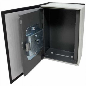 Vetrineinrete® Cassaforte di sicurezza a forma di dizionario 114x80x45 mm cassetta portavalore in metallo 2 chiavi 