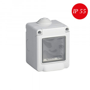 Vetrineinrete® Cassetta con coperchio idrobox per esterno a 2 posti compatibile con living light international air custodia per interruttori ip55 