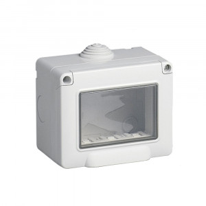 Vetrineinrete® Cassetta con coperchio idrobox per esterno a 3 posti compatibile con living light international air custodia per interruttori ip55 