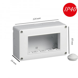 Vetrineinrete® Custodia idrobox per esterno a 4 posti compatibile con vimar plana cassetta per interruttori ip40 