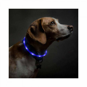 Vetrineinrete® Collare a LED per Cani e Gatti Tubo Luminoso Ricaricabile USB Regolabile Luce lampeggiante 50 cm