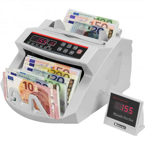 Vetrineinrete® Contabanconote con doppio display macchina conta soldi rilevatore di banconote 