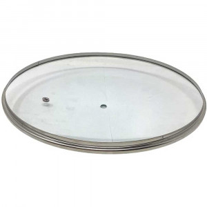 Vetrineinrete® Coperchio in Vetro temperato per pentole padelle con Foro Vapore  Ø 28 cm  Bordo Acciaio