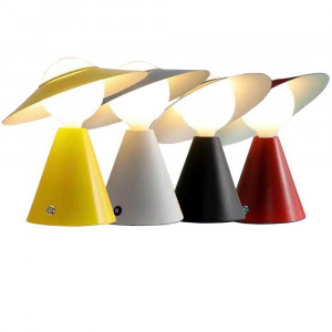 Vetrineinrete® Lampada da tavolo decorativa con paralume a cappello orientabile stile contemporaneo lume da comodino E27 